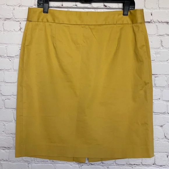 J. CREW Factory Mustard Yellow Knee Length No 2 Pencil Skirt--EUC--12 - Picture 5 of 12